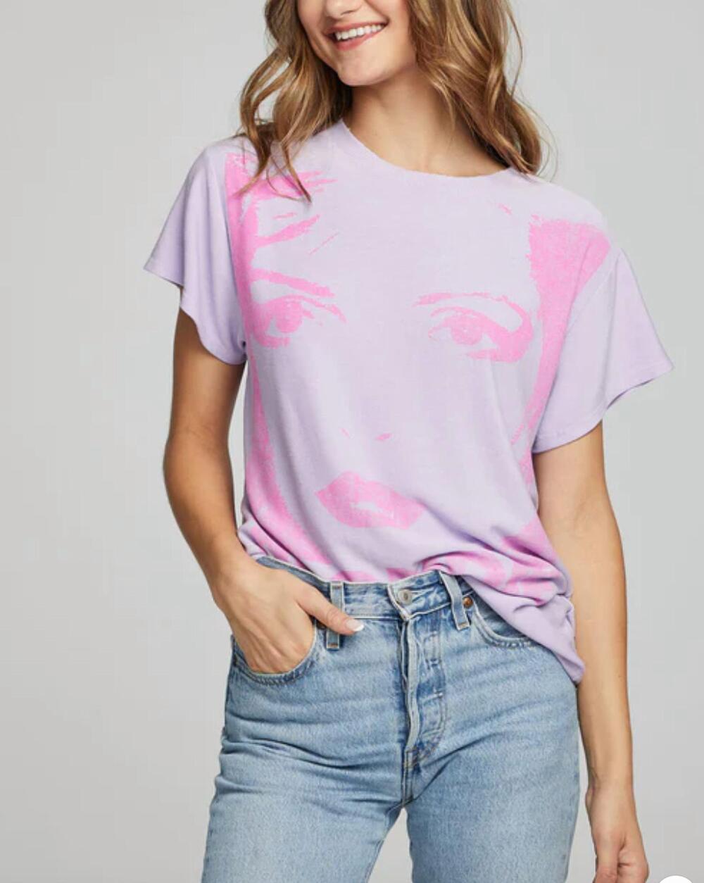 NEW CHASER blondie poster graphic tee in lavender